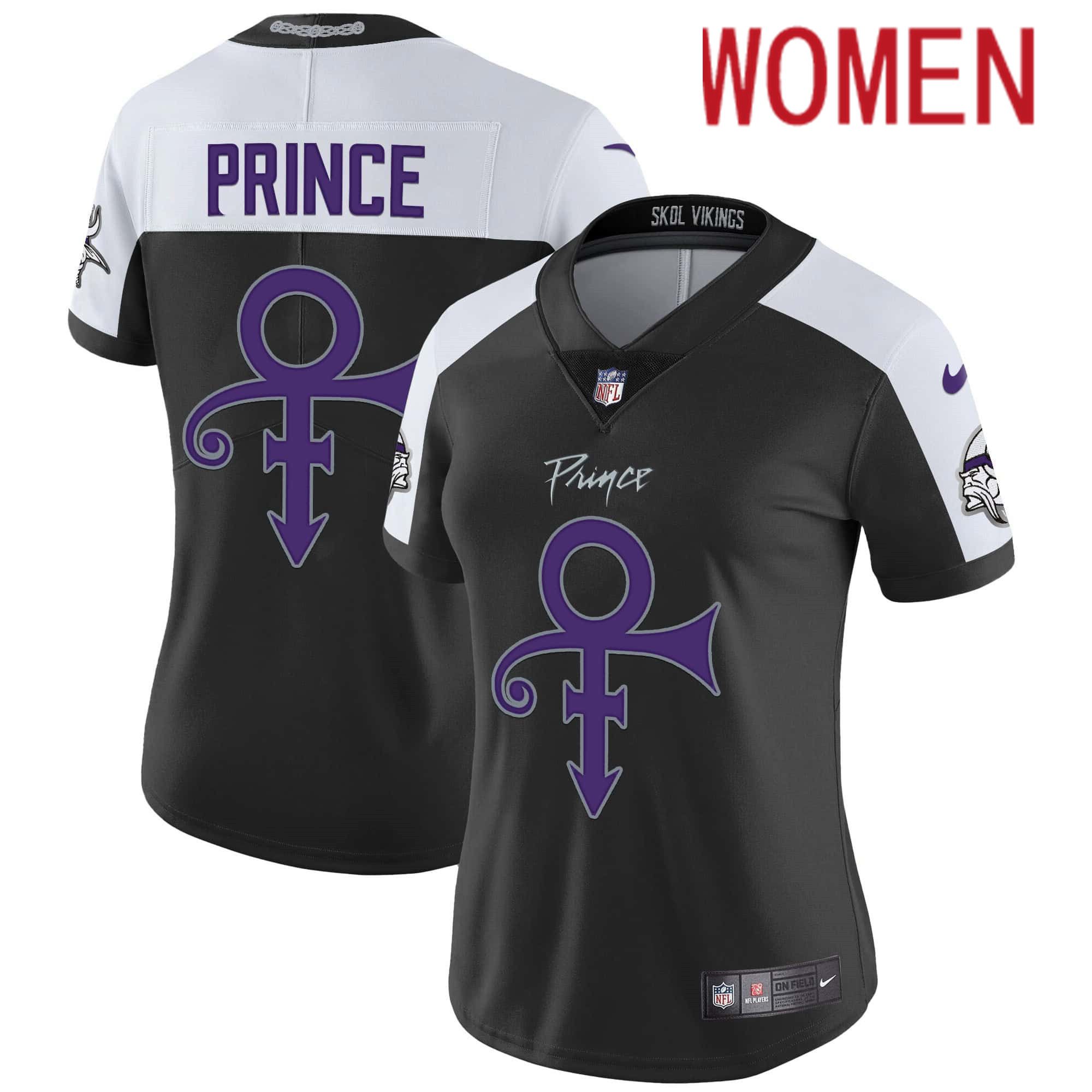 Women Minnesota Vikings Blank Black 2024 Nike Prince Vapor Limited NFL Jersey
